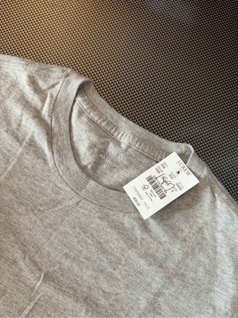 NWT J. Crew Light Gray Washed Crewneck Tee - Men size S